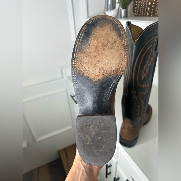 Calvin Allen Saddlery Two-Tone Leather Western Cowboy Boots Made in USA Women 7 - Picture 6 of 8